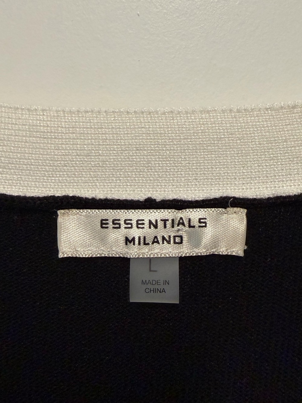 Essentials Milano Long Open Front Cardigan Sweater Black White Size L Modest - Picture 5 of 7